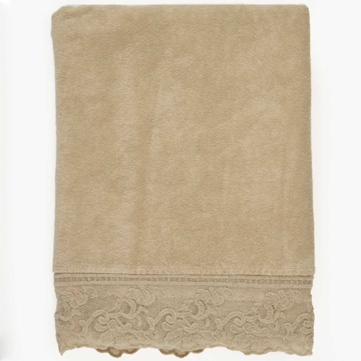 Terry shower towel with Coral lace * while stocks last