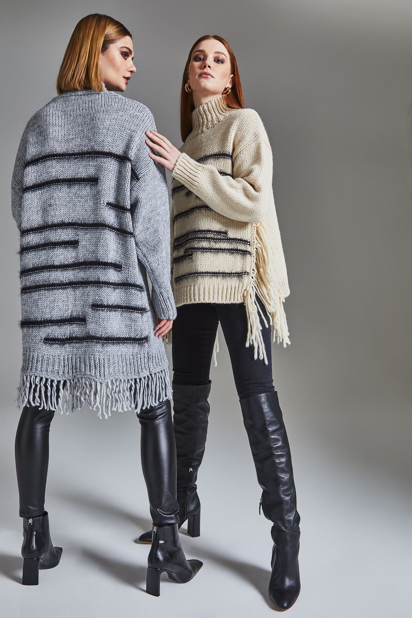 Maxi cardigan con frange