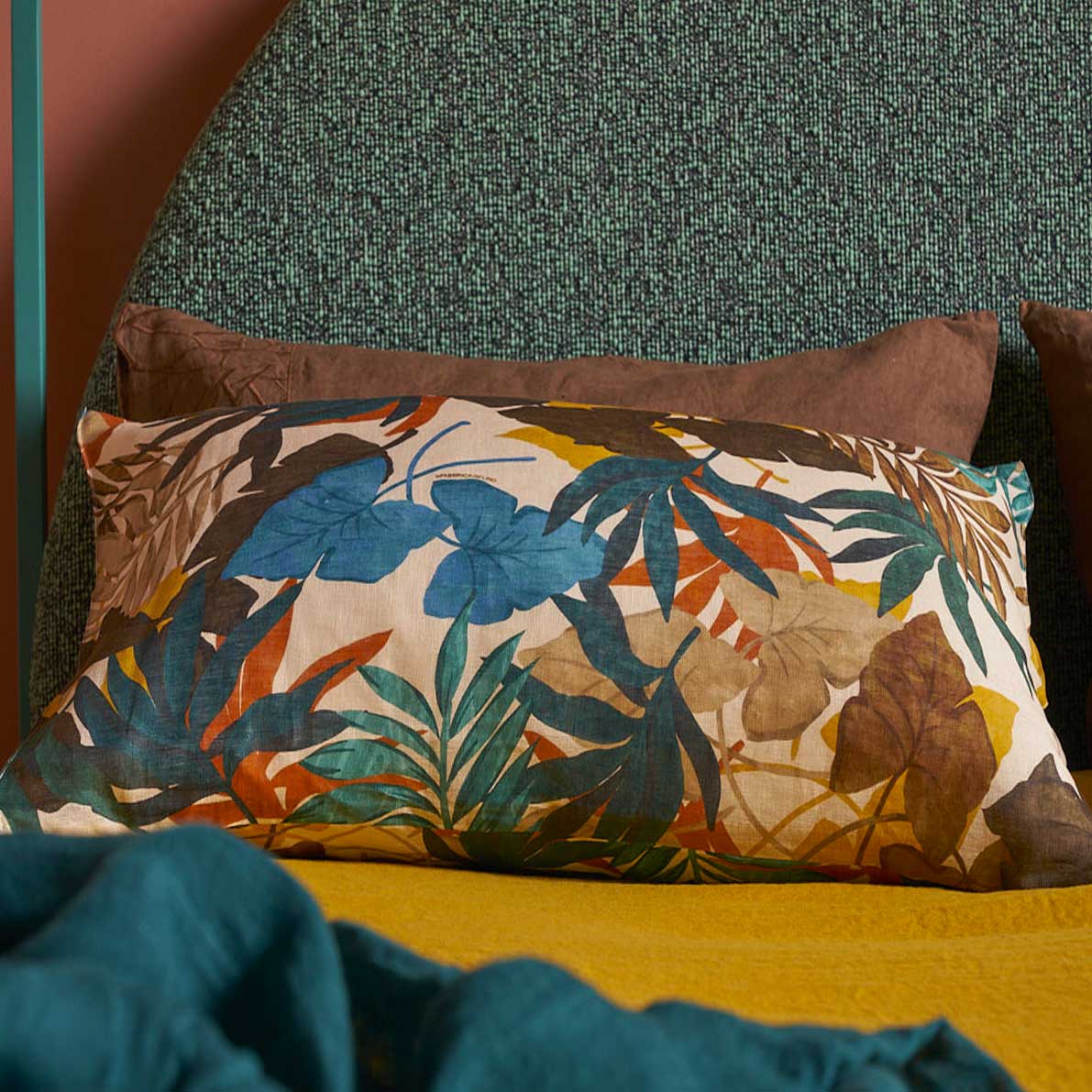 Pair of Cashmere print linen pillowcases