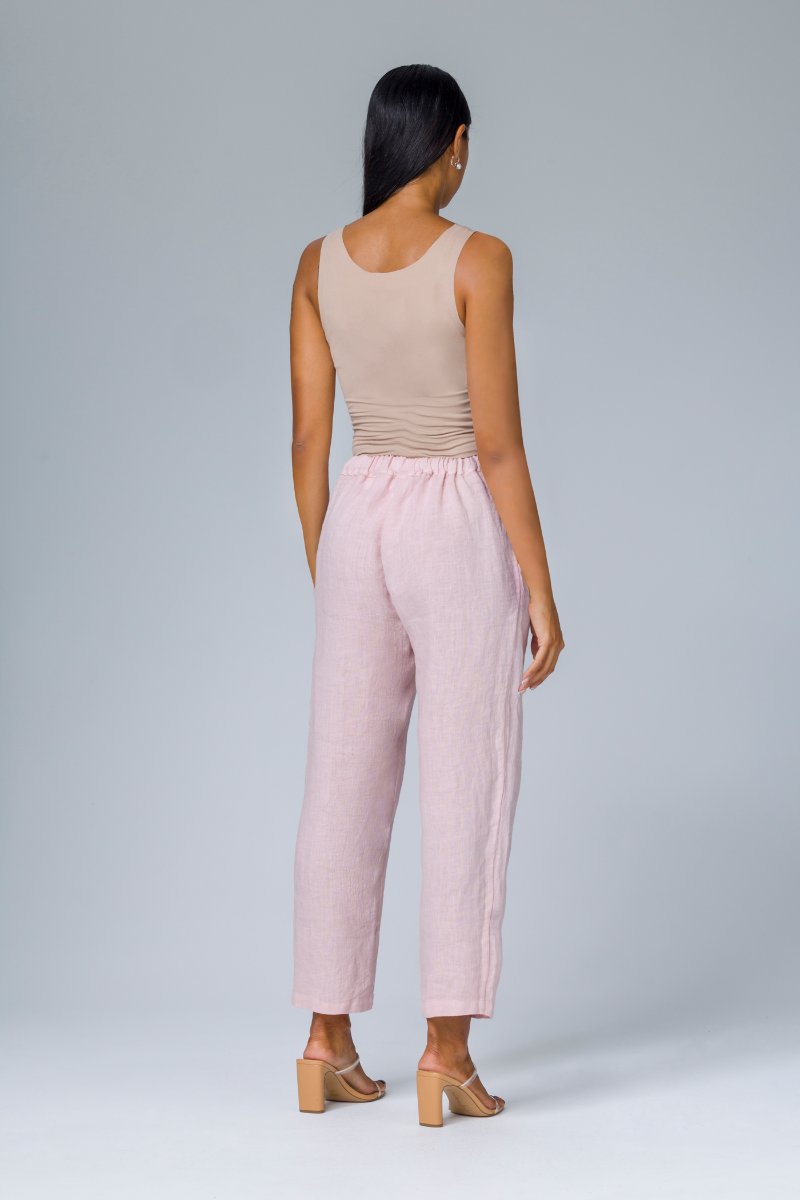 Pantalone dritto con elastico in vita