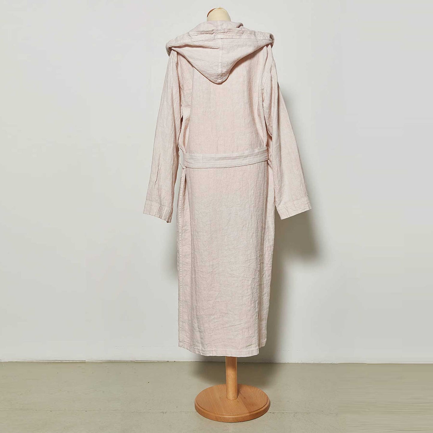 Unisex linen bathrobe with hood