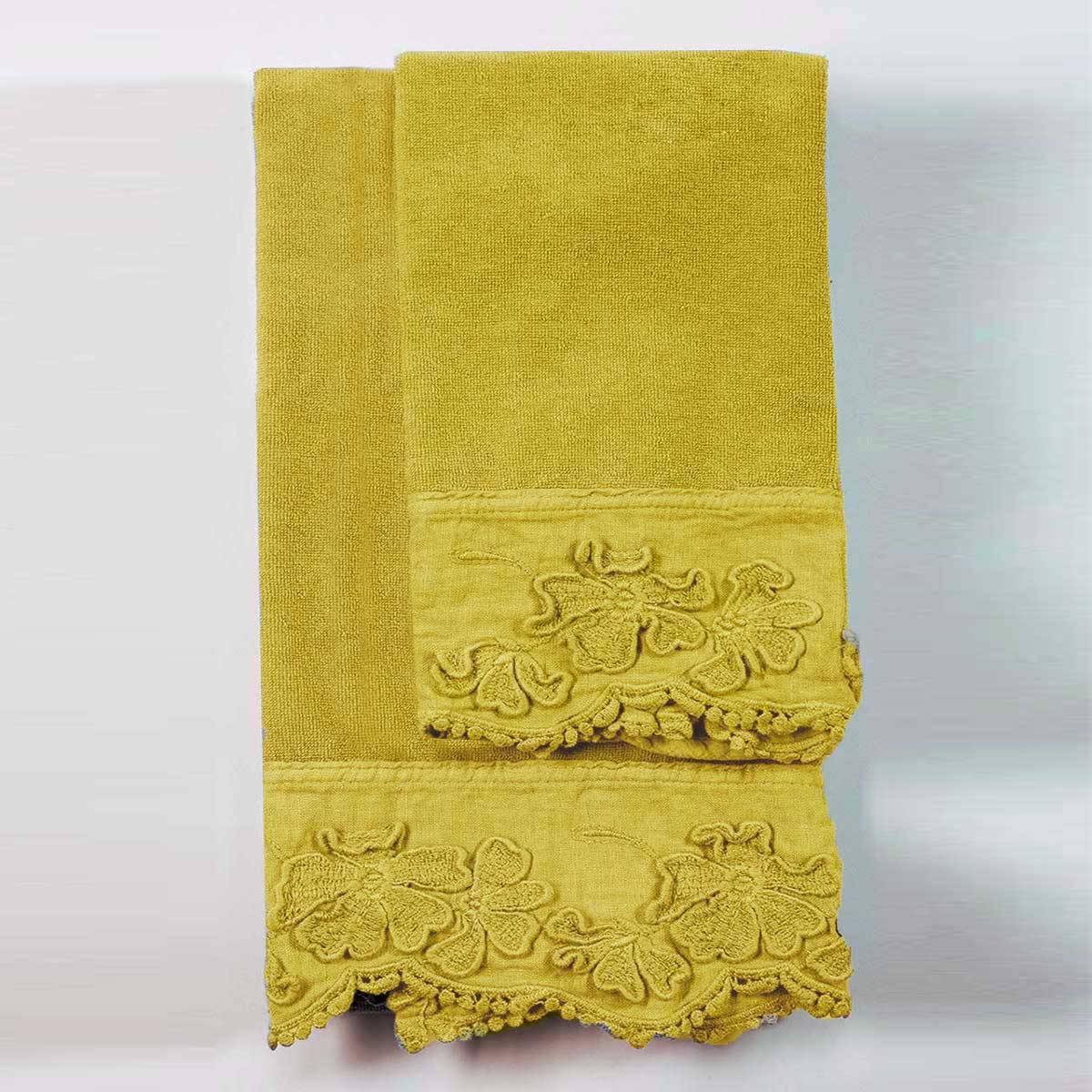 Petals embroidered terry toweling face + guest towel set * while stocks last