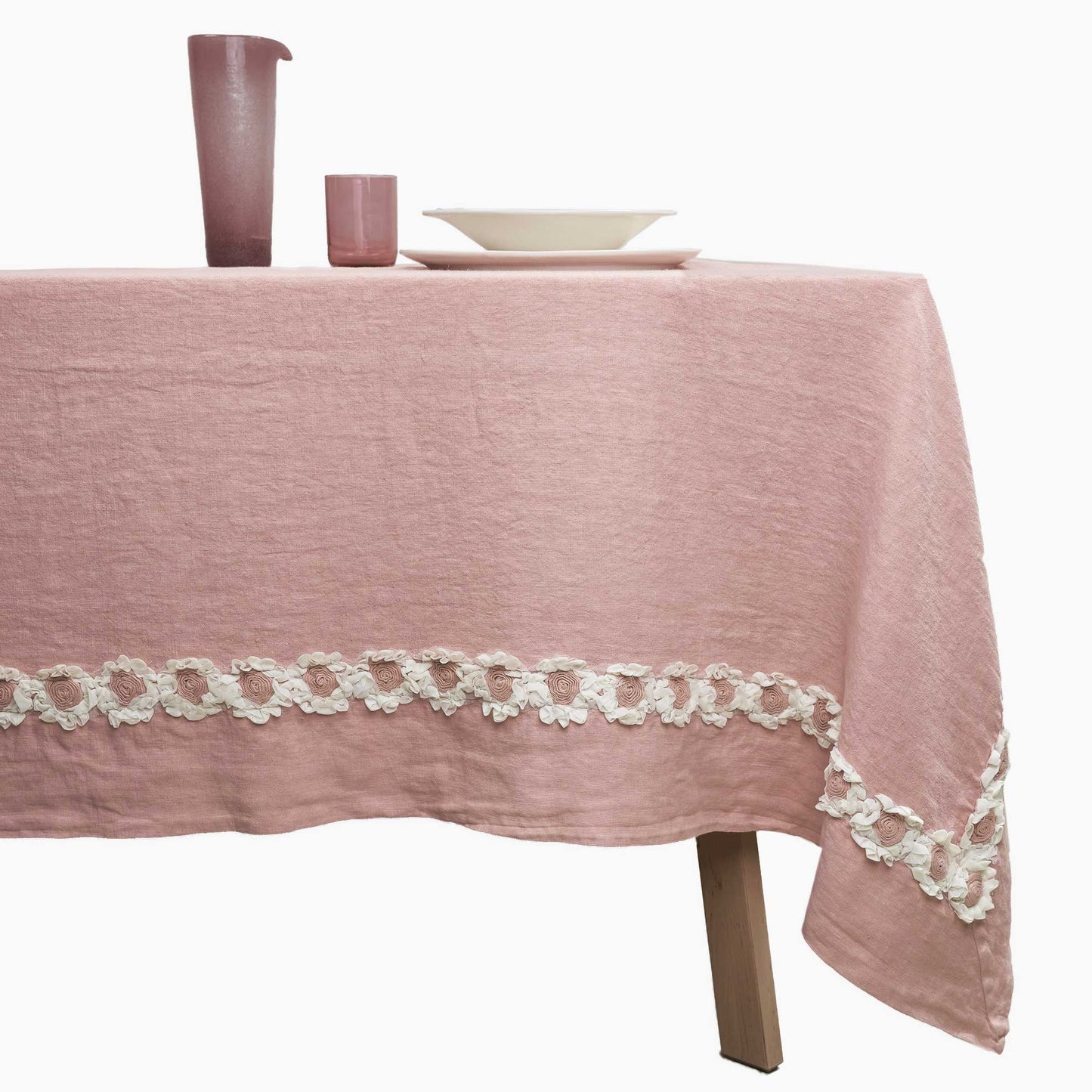 牡丹刺绣长方形桌布