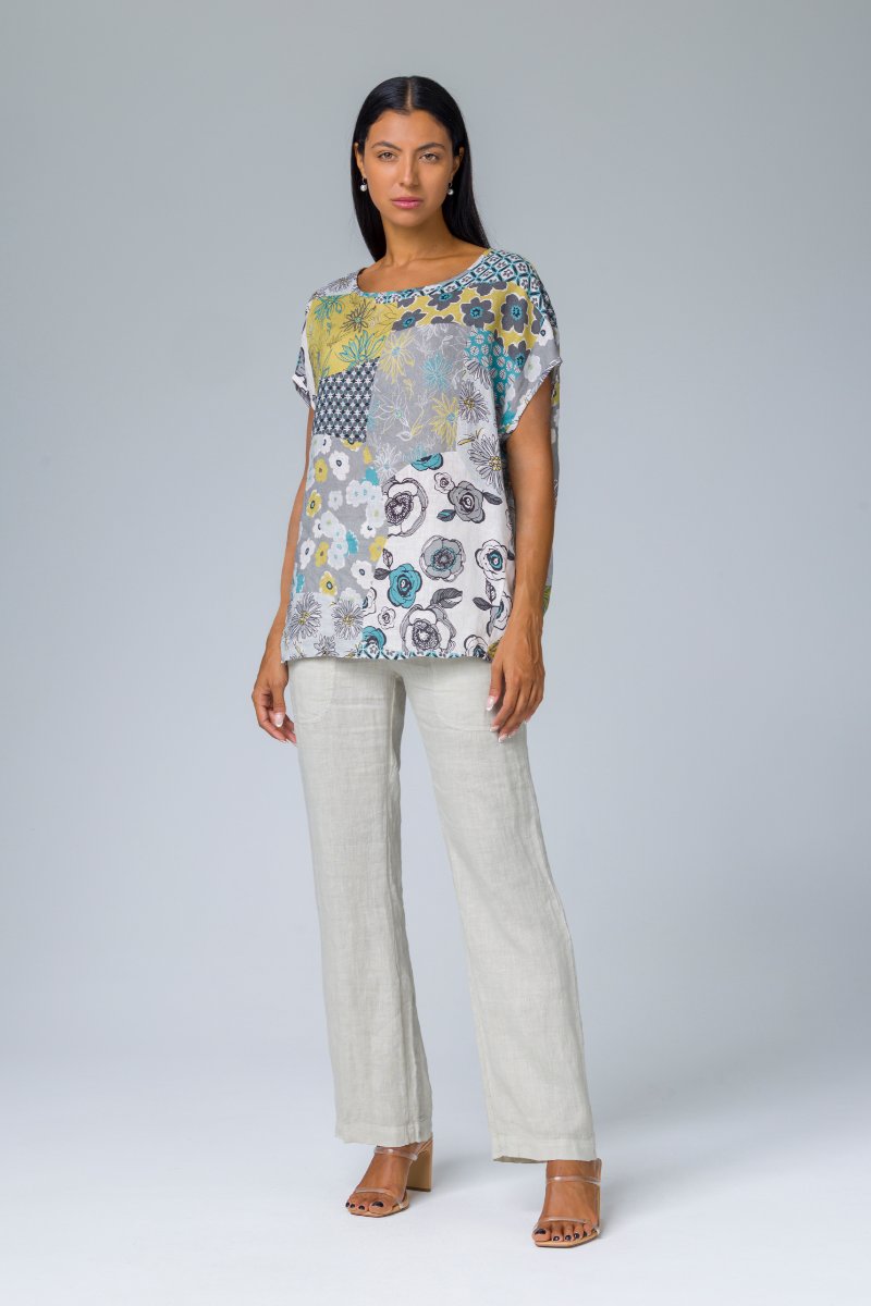 Blusa stampata a vestibilità ampia