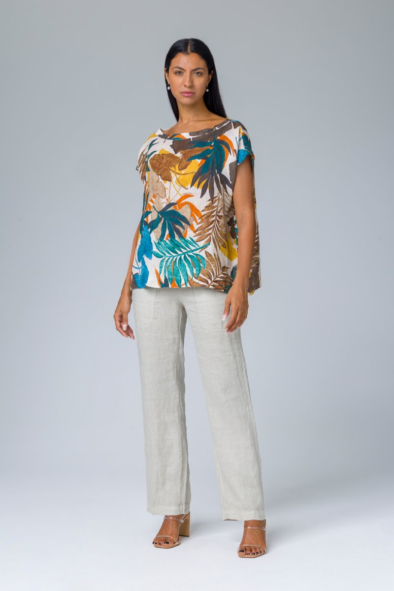Blusa stampata con fiocco dietro