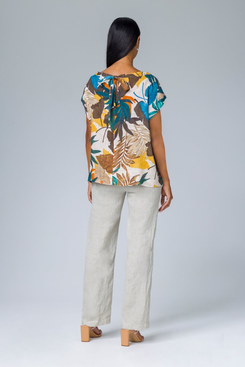 Blusa stampata con fiocco dietro