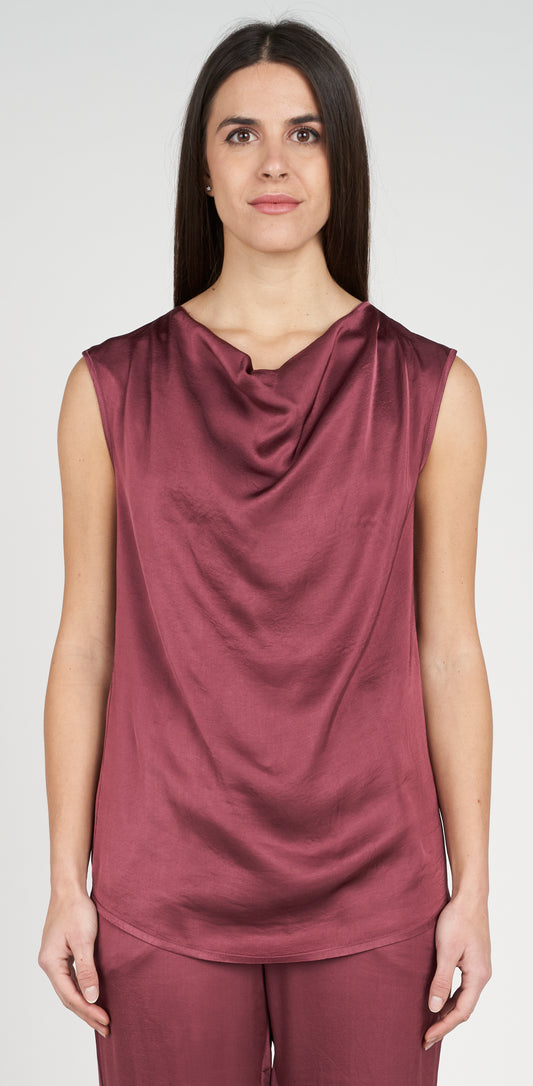 Top scollo drappeggiato