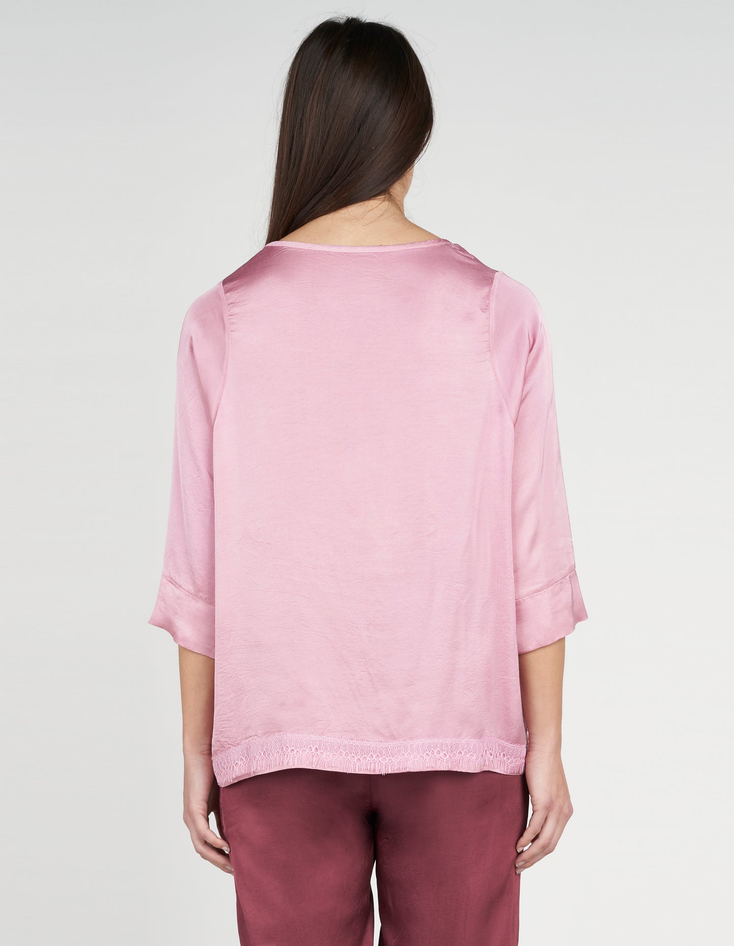 Blusa barchetta con pizzo