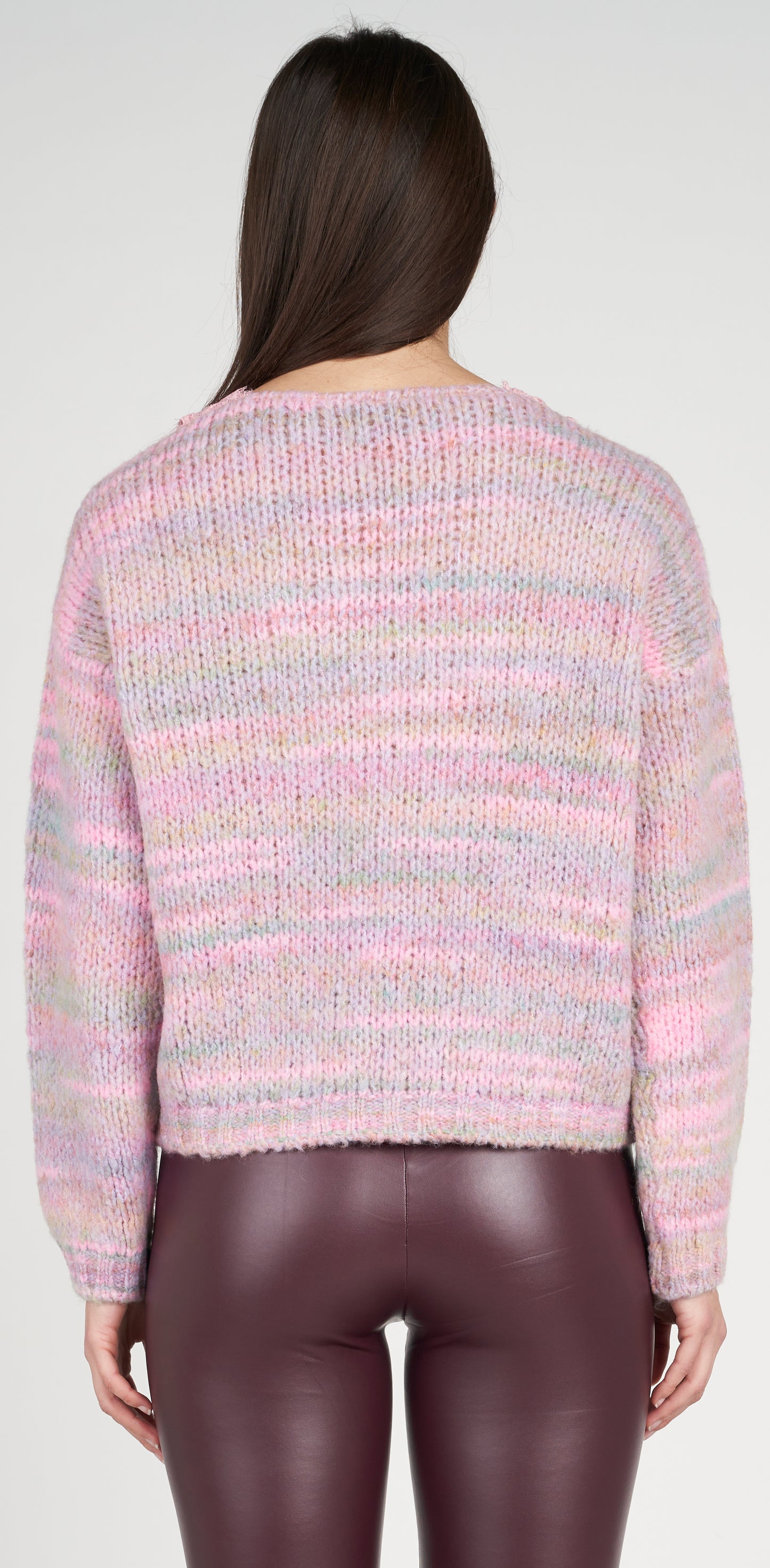 Maglia scollo V filato fantasia