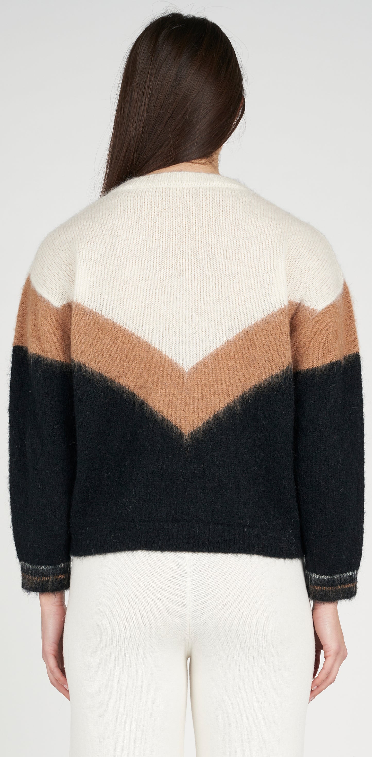 Maglia scollo V intarsio