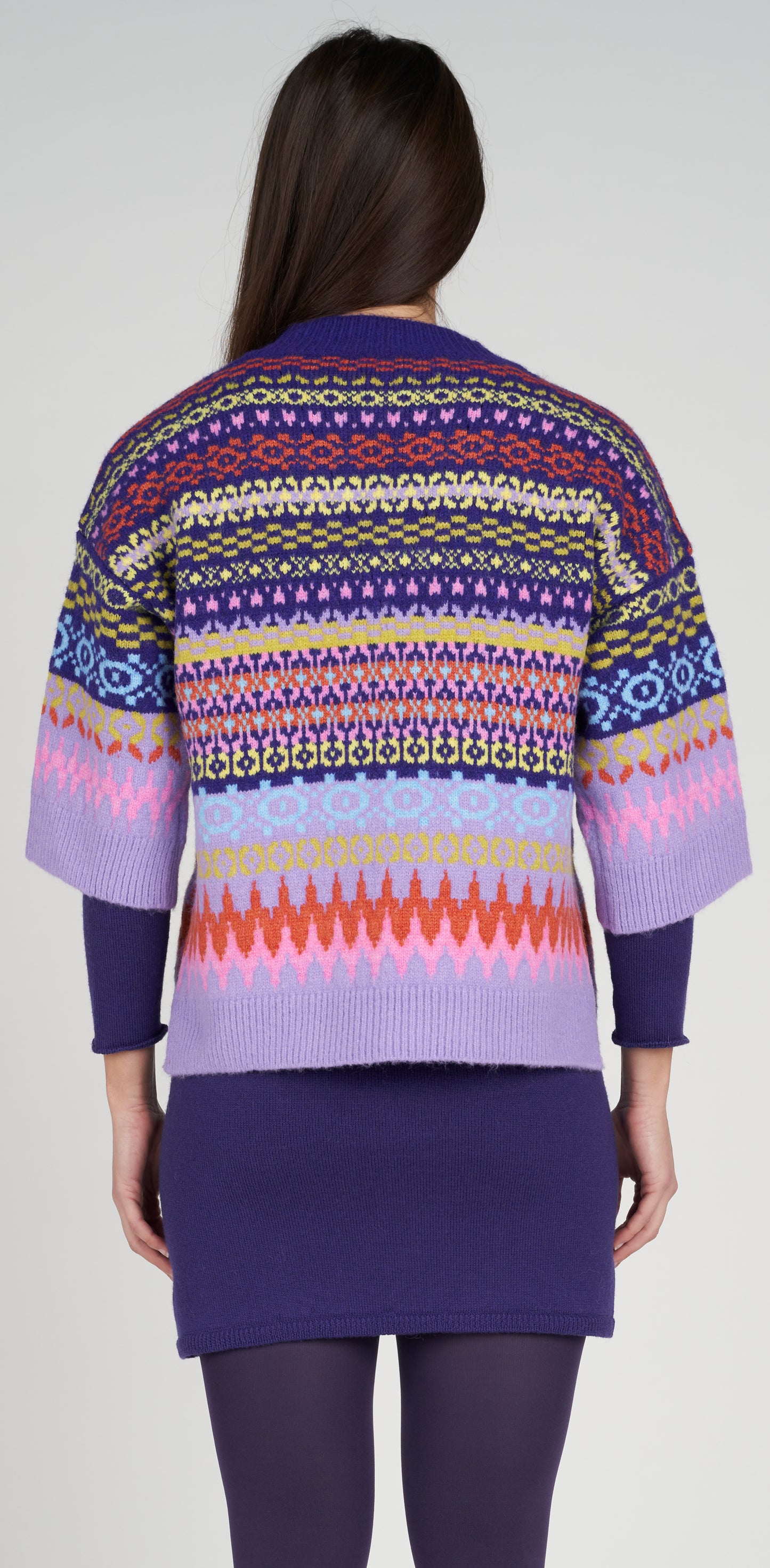 Maglia scollo V motivo chevron