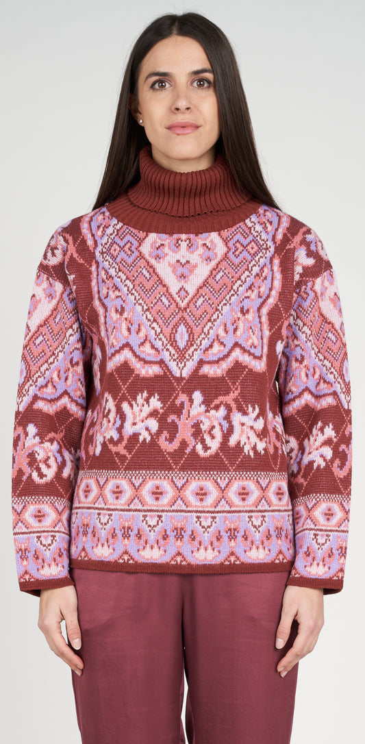 Dolcevita jacquard caramello