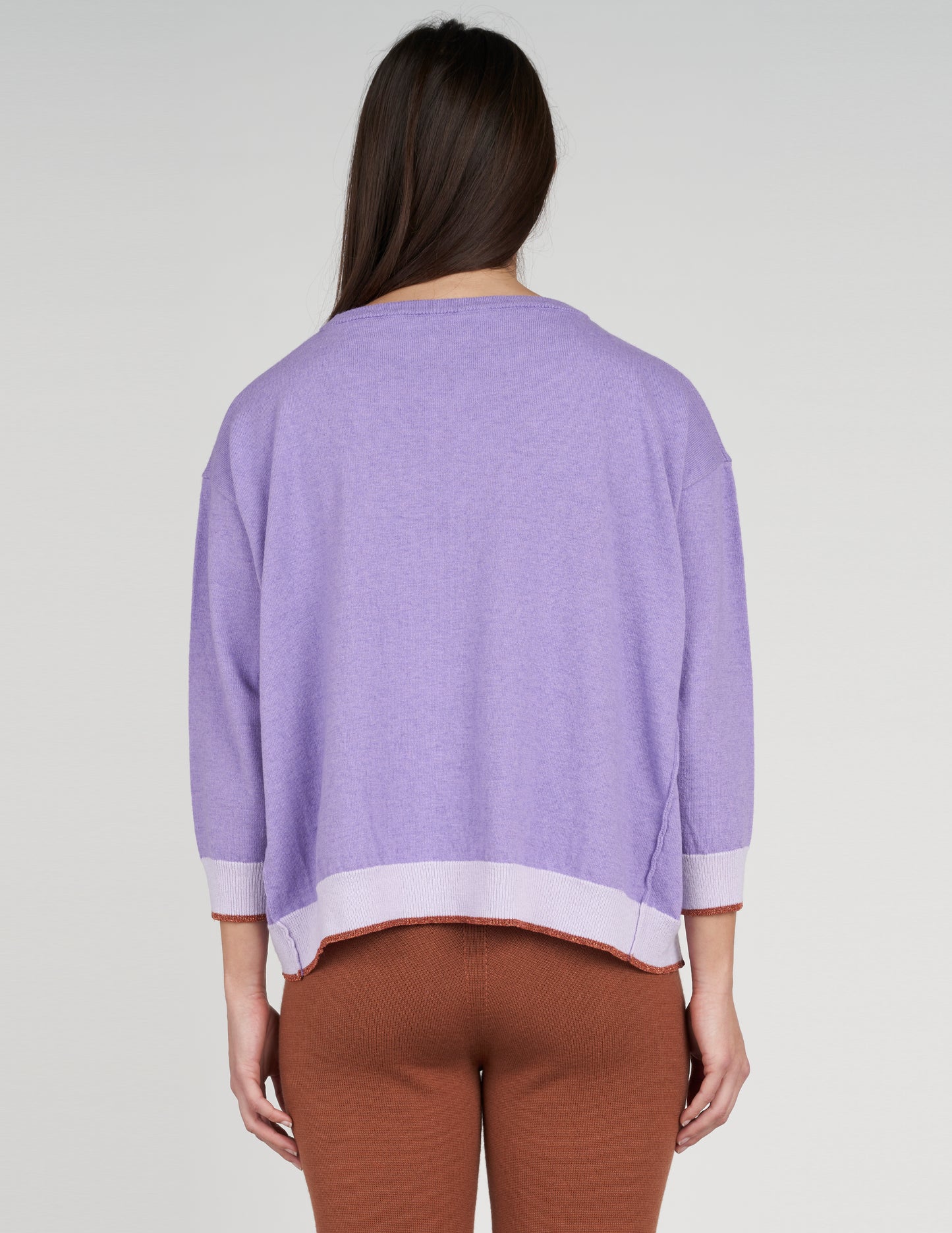 Maglia giro boxy lurex