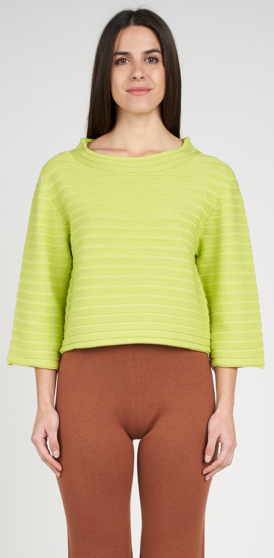 Maglia a coste con manica 3/4