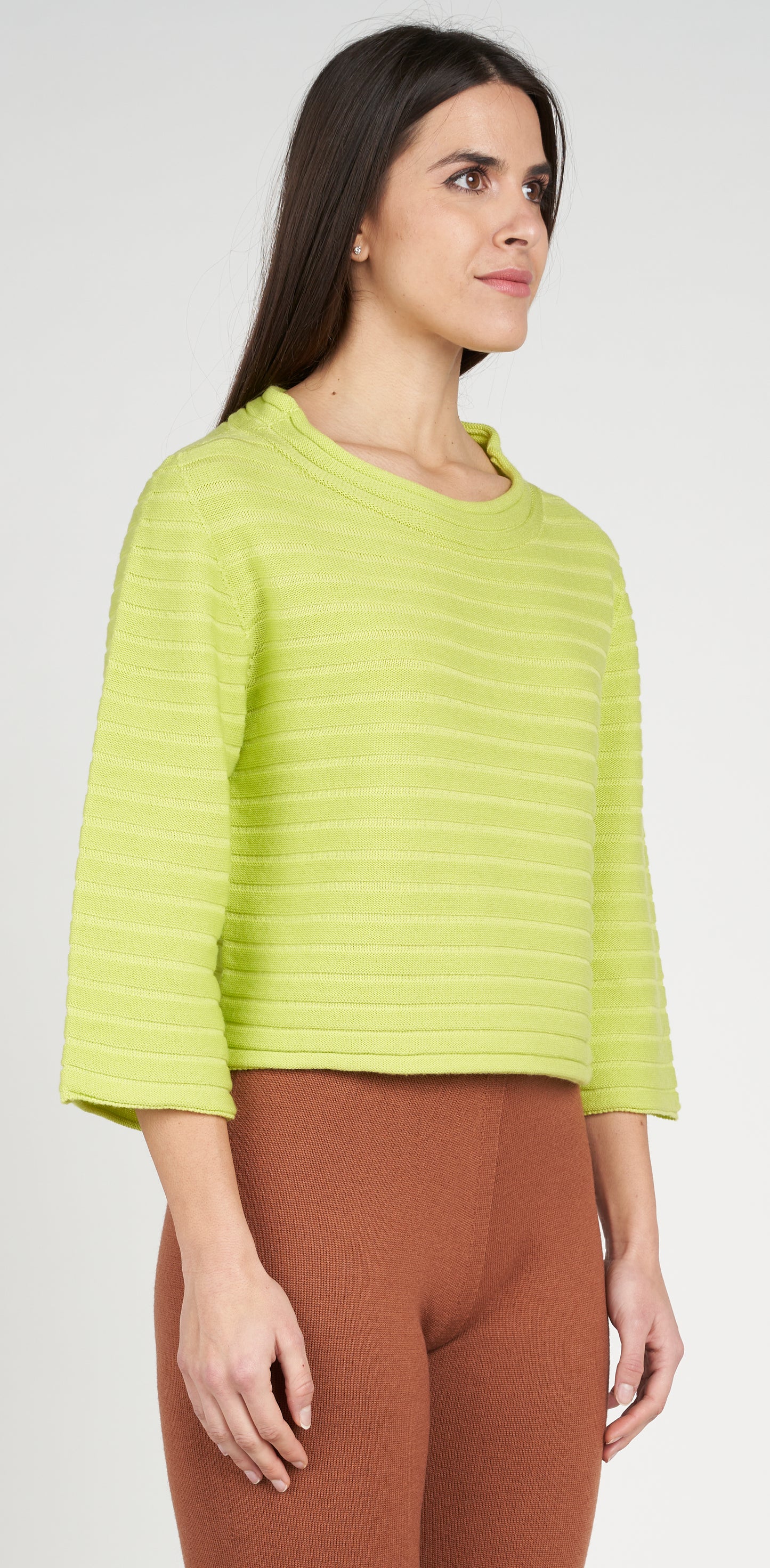 Maglia a coste con manica 3/4