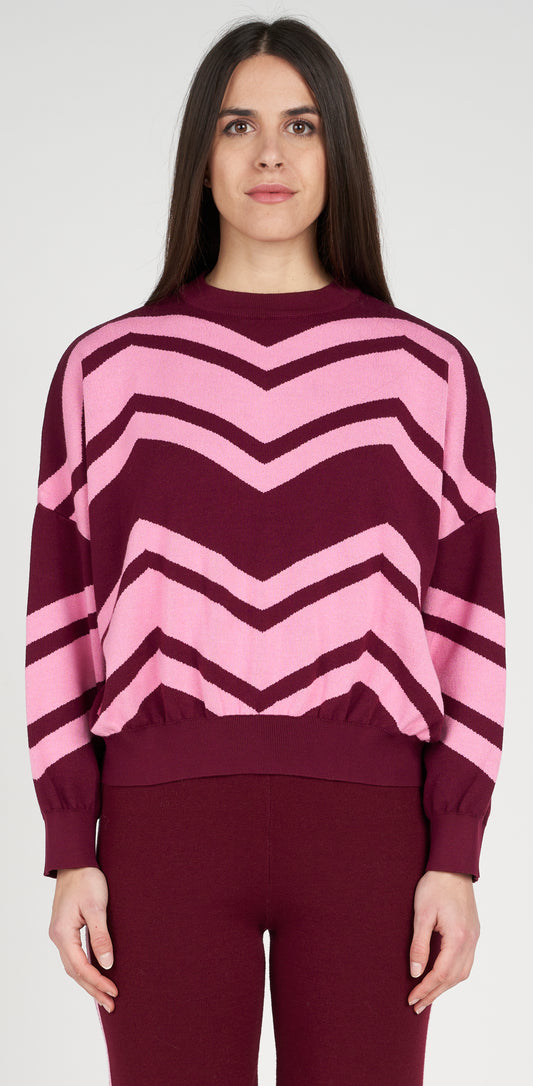 Maglia girocollo disegno astratto