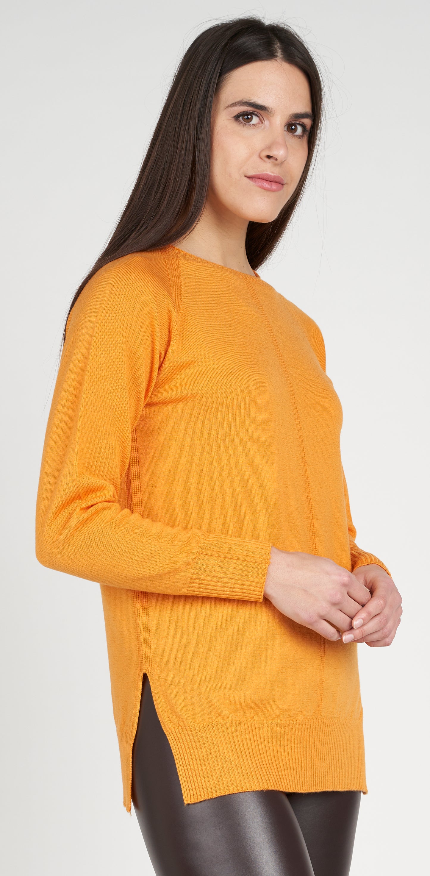 Maglia barchetta con calatura centrale