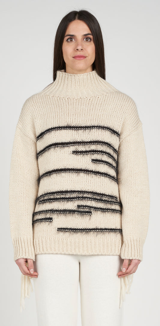 Dolcevita con maxi frange