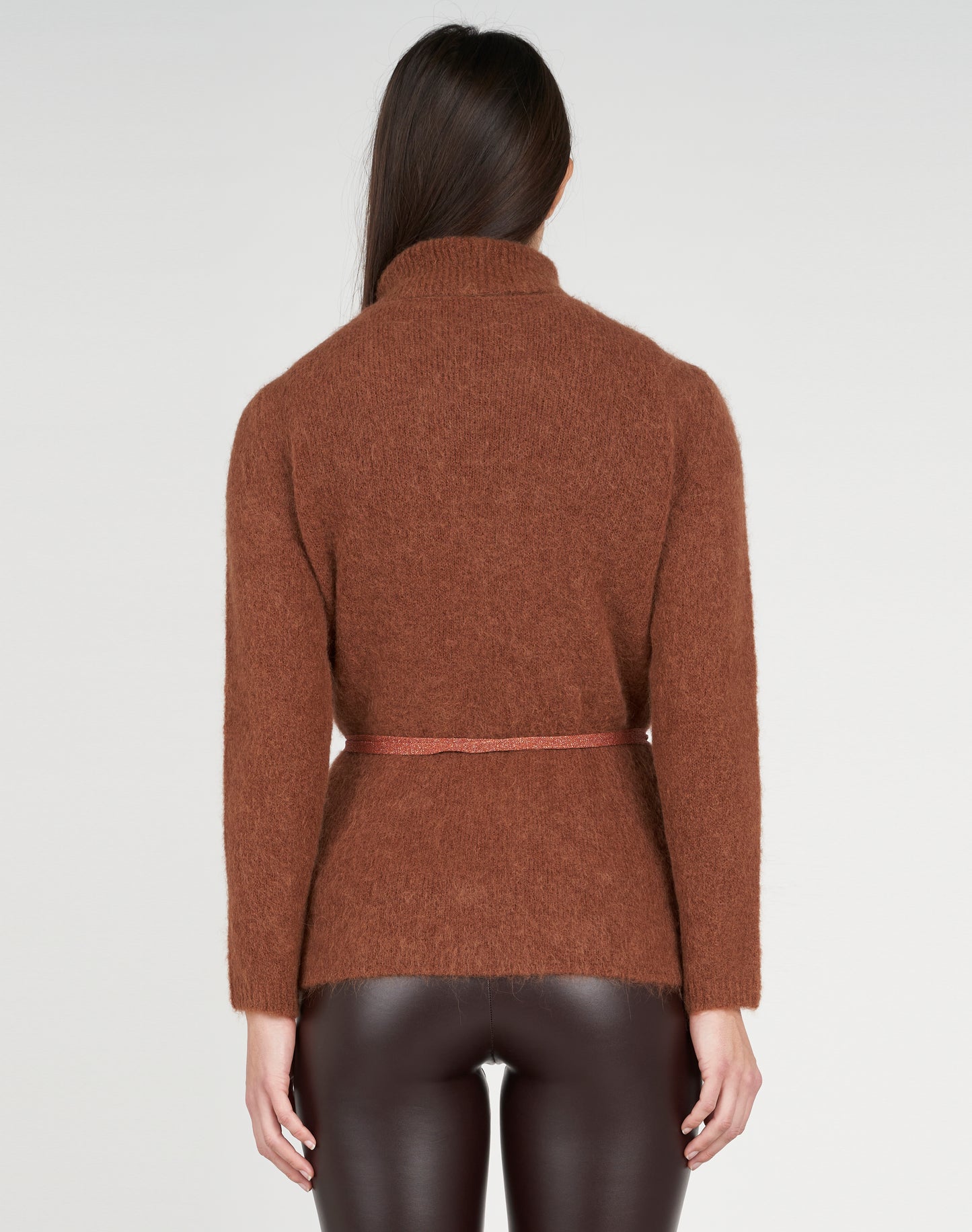 Cardigan alpaca con cintura lurex con cintura inclusa