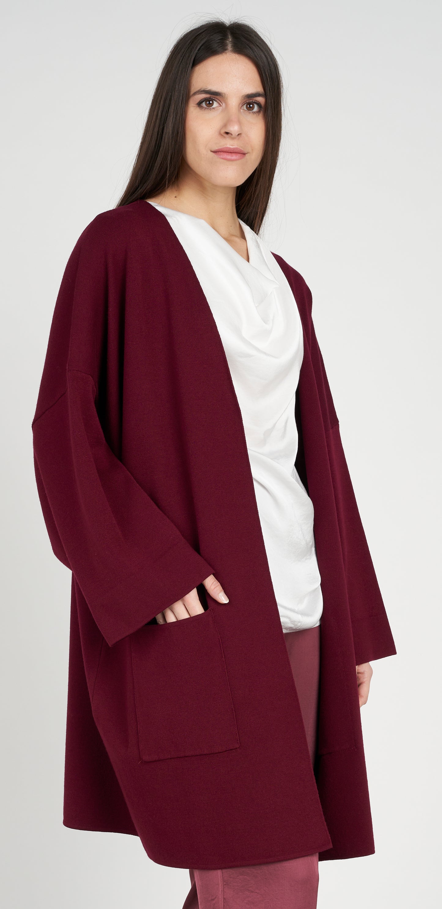 Cardigan over 2 tasche