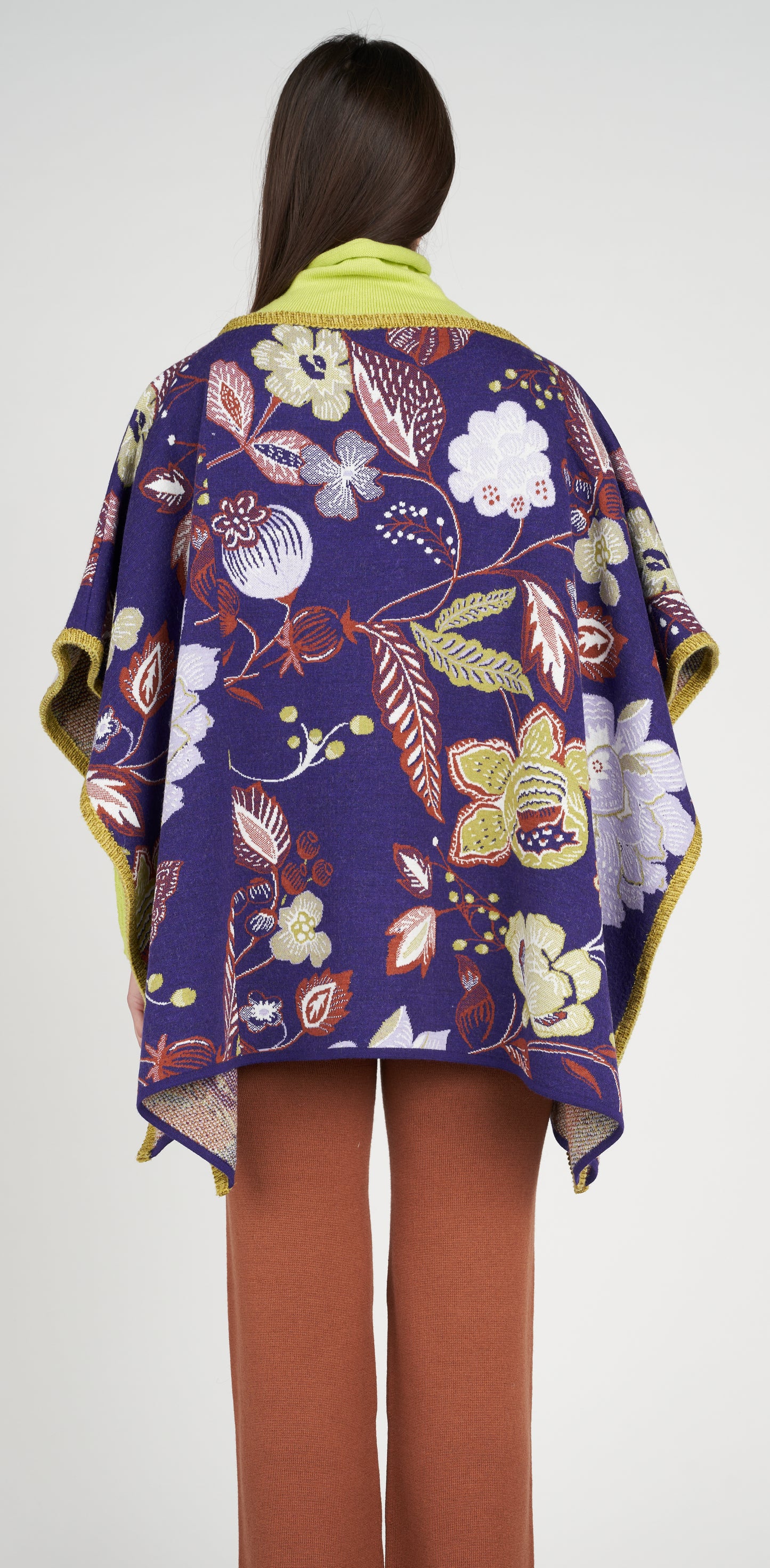 Poncho jacquard viola